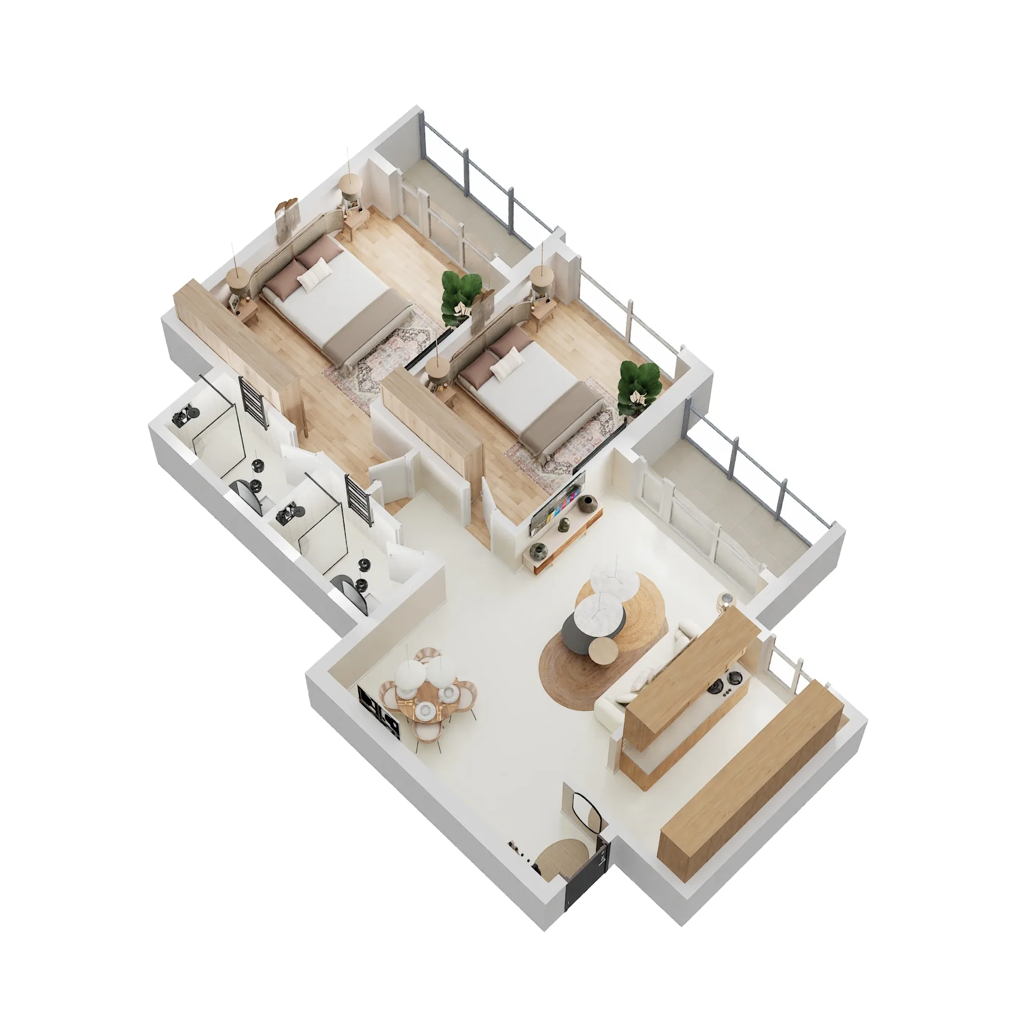 2BHK floor plan in Powai