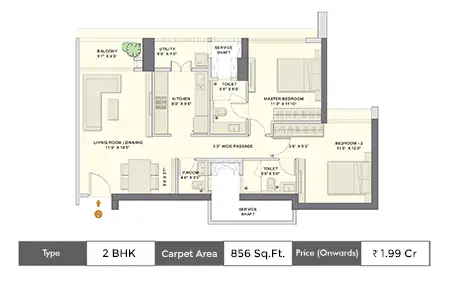 2.5 BHK Standard floor plan
