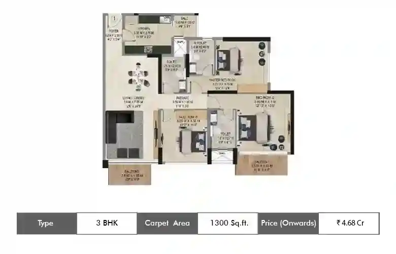 3.5 BHK Standard floor plan