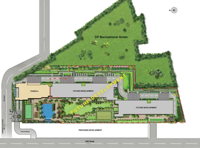 2BHK floor plan in Mulund West