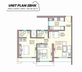 2 BHK Standard floor plan